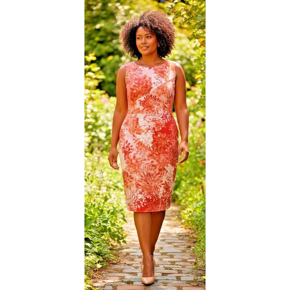 Maya Brooke NWOT womens sleeveless vibrant sheath dress sz 12 summer wedding